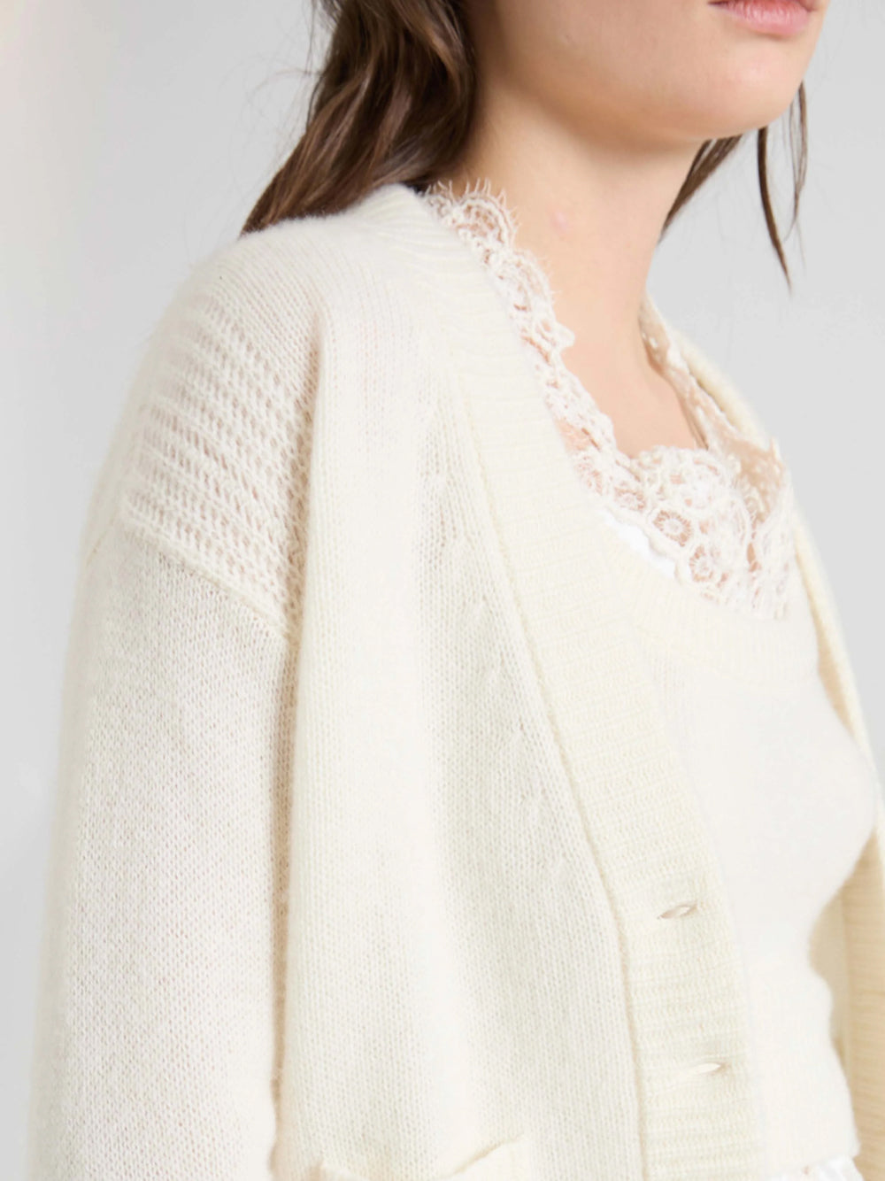 ERMANNO SCERVINO Cardigan 14300 MARSHMALLOW