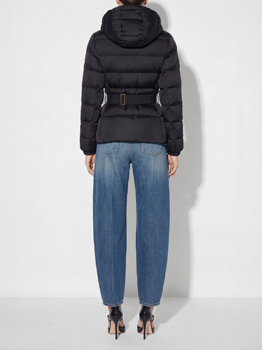 ELISABETTA FRANCHI Down Jacket In Voile Fabric - 110 NERO