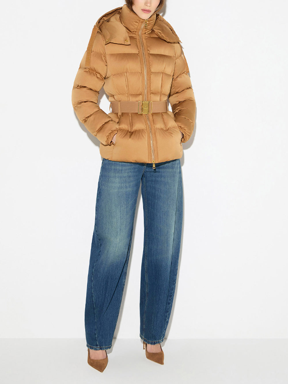 ELISABETTA FRANCHI Down Jacket In Voile Fabric - AI6 DAINO