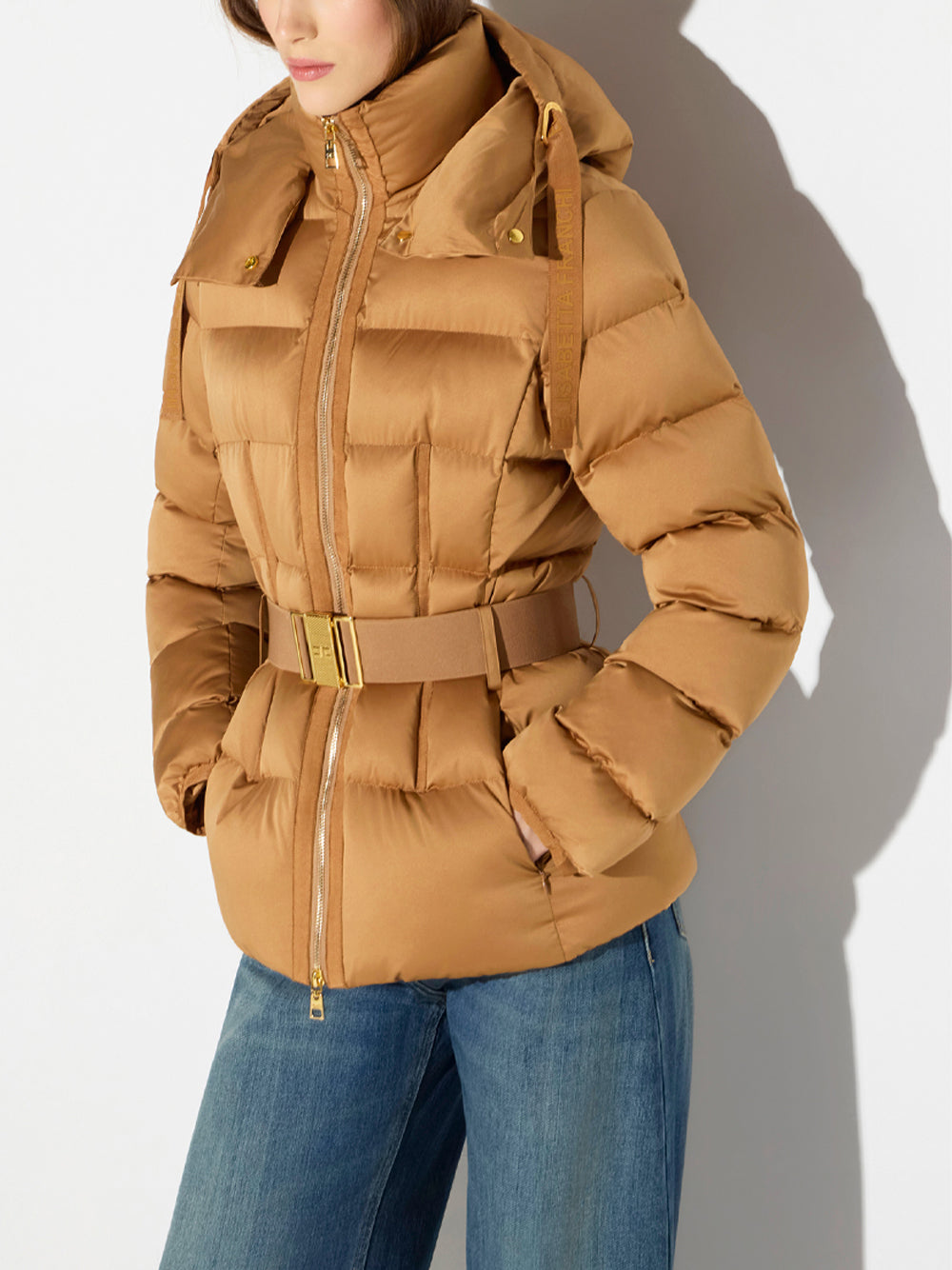 ELISABETTA FRANCHI Down Jacket In Voile Fabric - AI6 DAINO