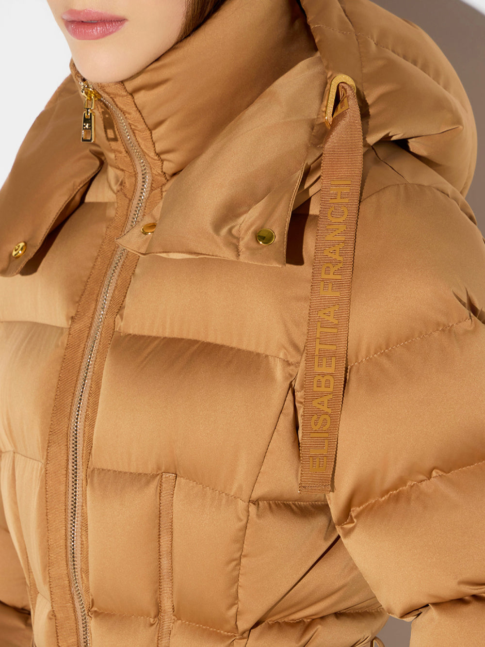 ELISABETTA FRANCHI Down Jacket In Voile Fabric - AI6 DAINO