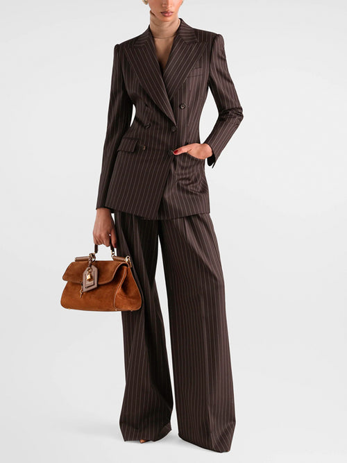 DOLCE & GABBANA Pinstripe Pants - S8053 BROWN
