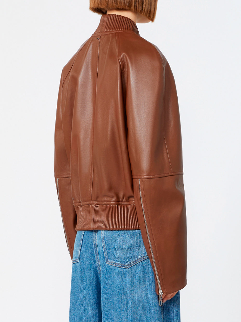 SPORTMAX `Amour` Leather Jacket 001 MARRONE
