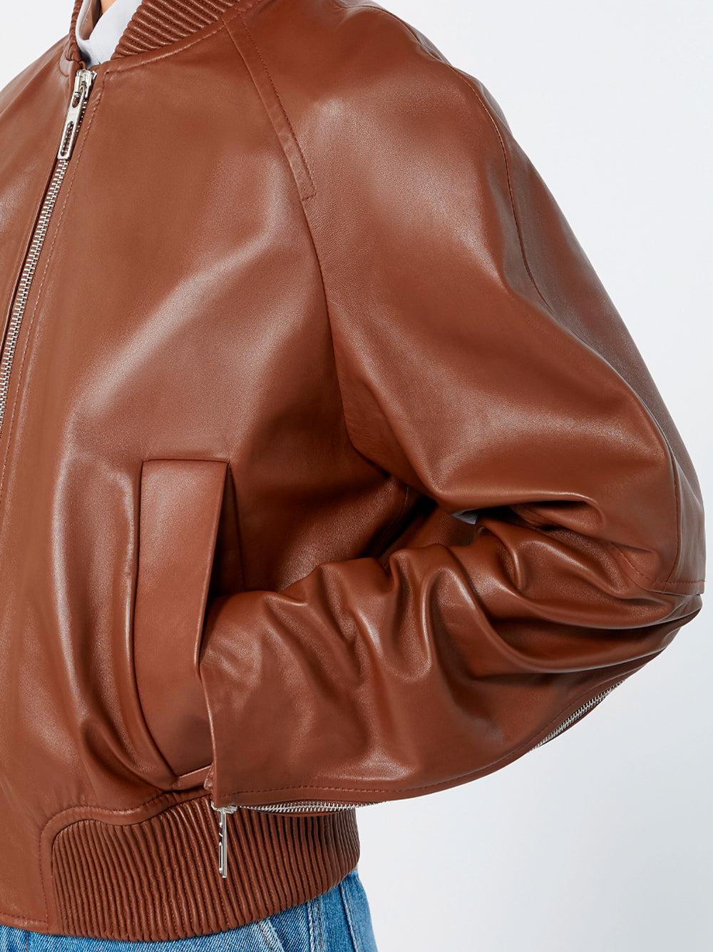 SPORTMAX `Amour` Leather Jacket 001 MARRONE