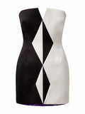 VERSACE Cocktail Dress 2W6L0 WHITE + BLACK