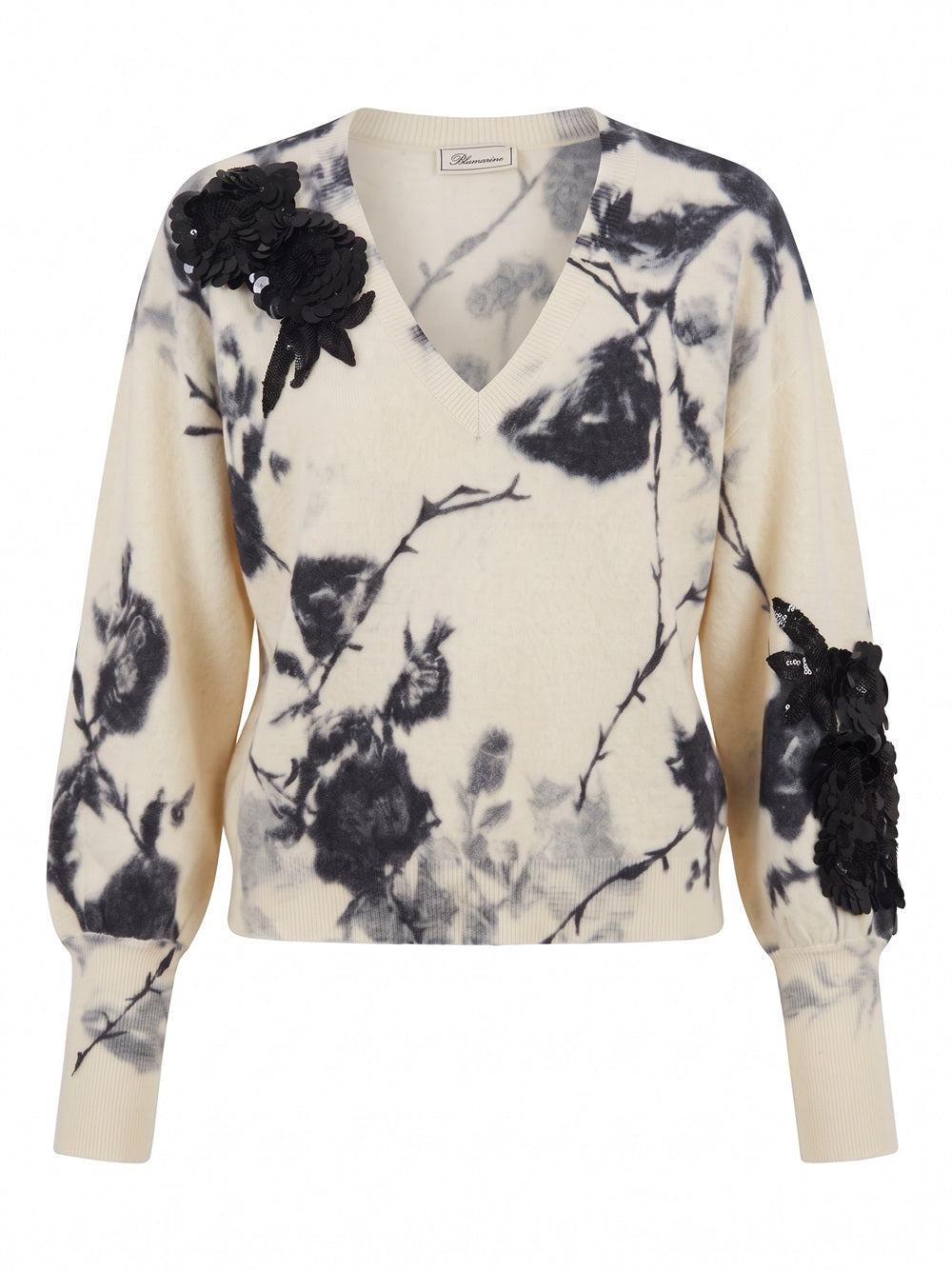 BLUMARINE Round Neck Sweater L9635 AMBERLIGHT/BLACK