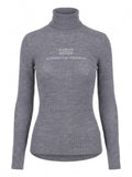 ELISABETTA FRANCHI Ribbed Knit Top - G41 GRIGIO MELANGE/AVORIO