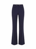 ELISABETTA FRANCHI Slim Fit Palazzo Pants In Double Layer Stretch Crêpe Fabric - H88 BLU NOTTE