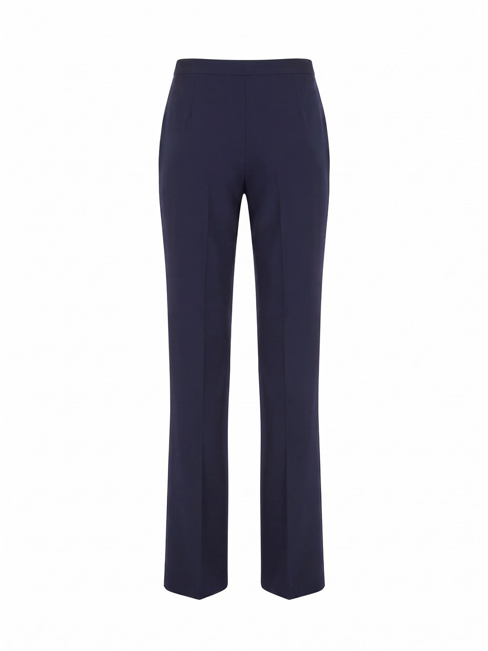 ELISABETTA FRANCHI Slim Fit Palazzo Pants In Double Layer Stretch Crêpe Fabric - H88 BLU NOTTE