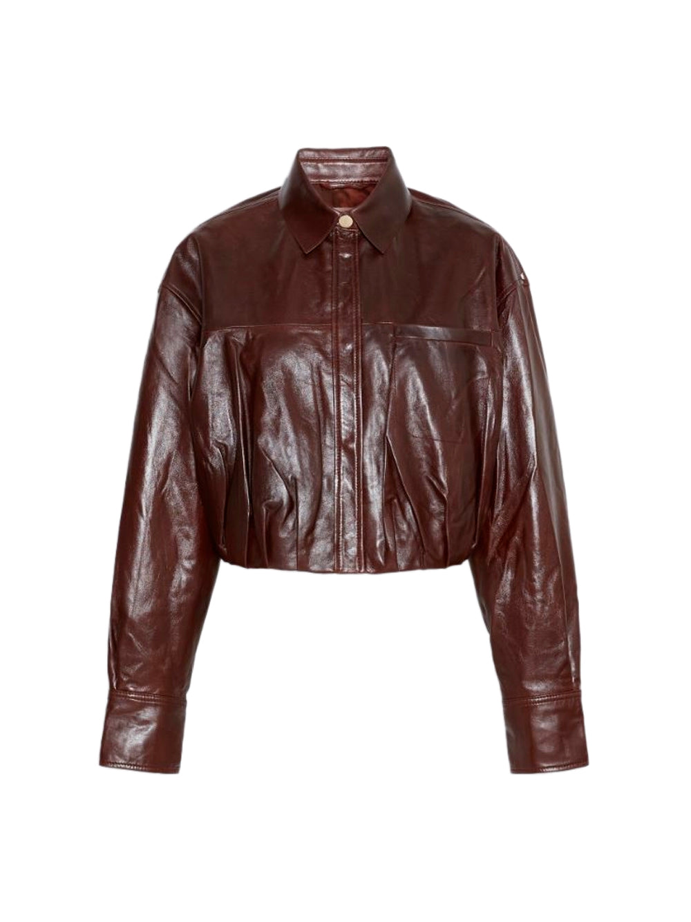 SPORTMAX `Liuti` Leather Jacket 001 PRUGNA