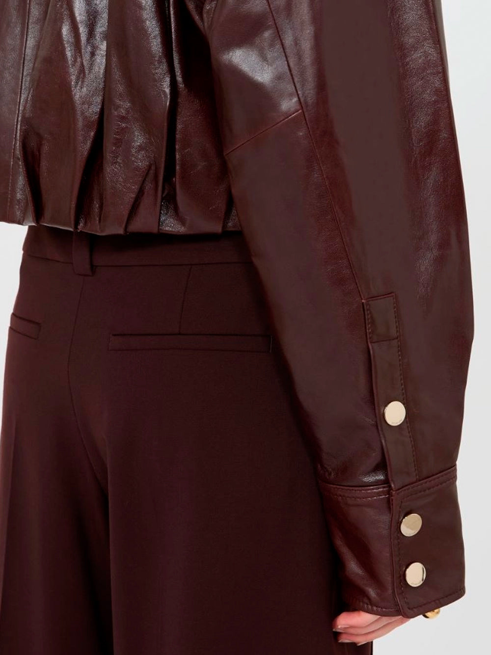 SPORTMAX `Liuti` Leather Jacket 001 PRUGNA
