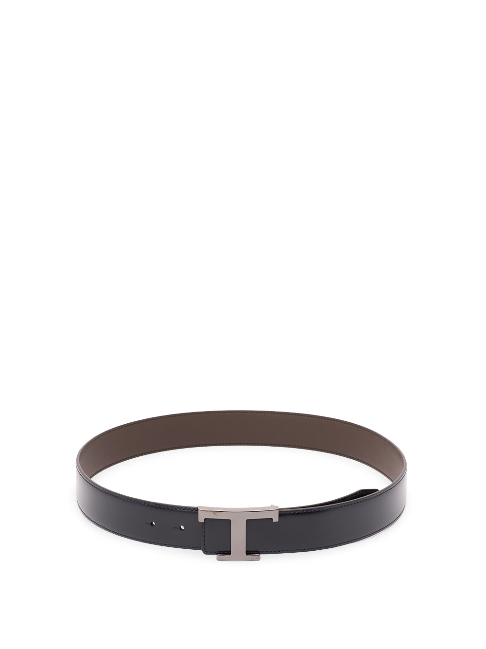 TOD`S T Leather Belt 01L7 GALASSIA+T.MORO