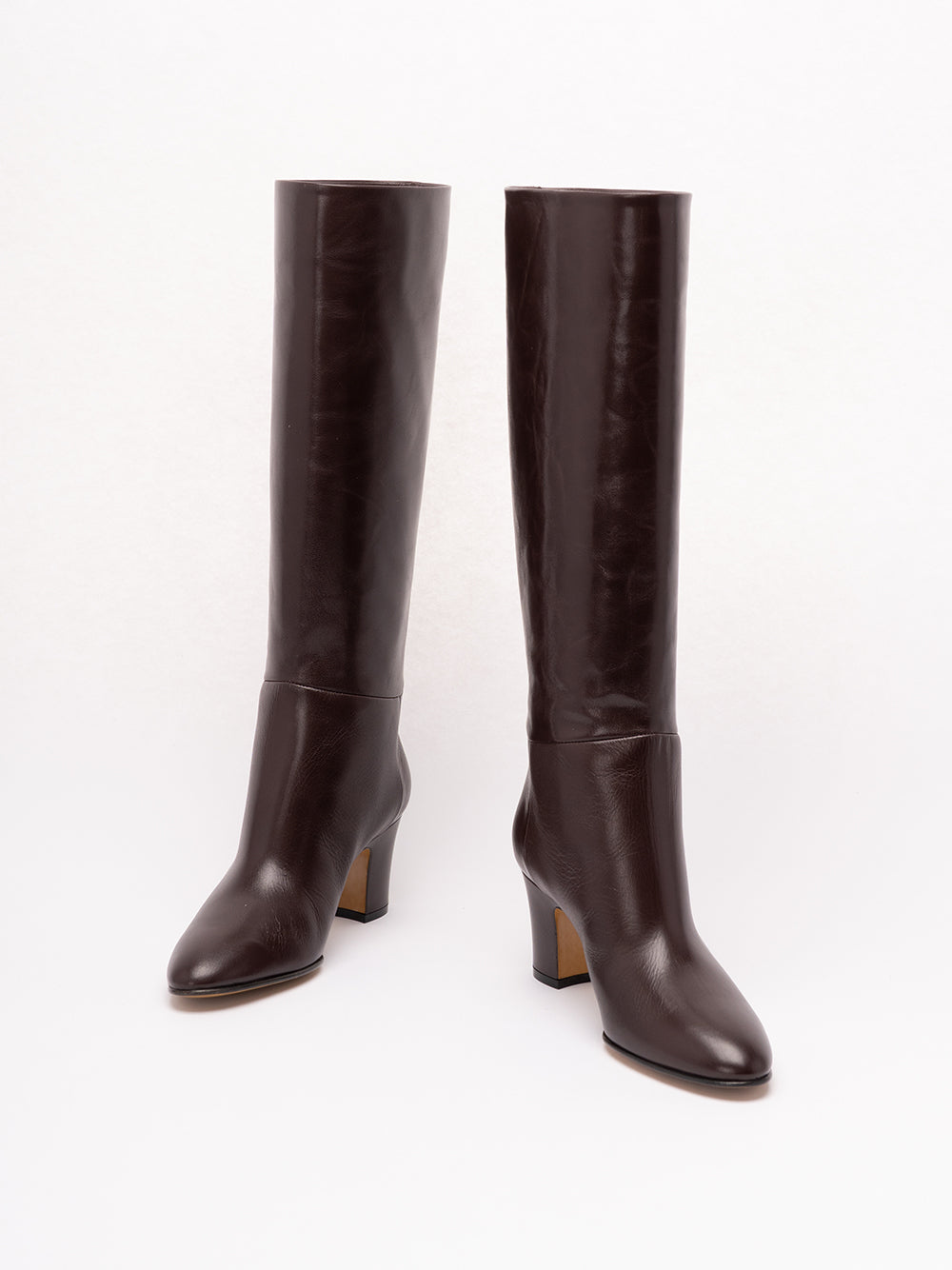 ALBERTA FERRETTI Boot with a tubular shaft and mid-height heel. 0102 MARRONE