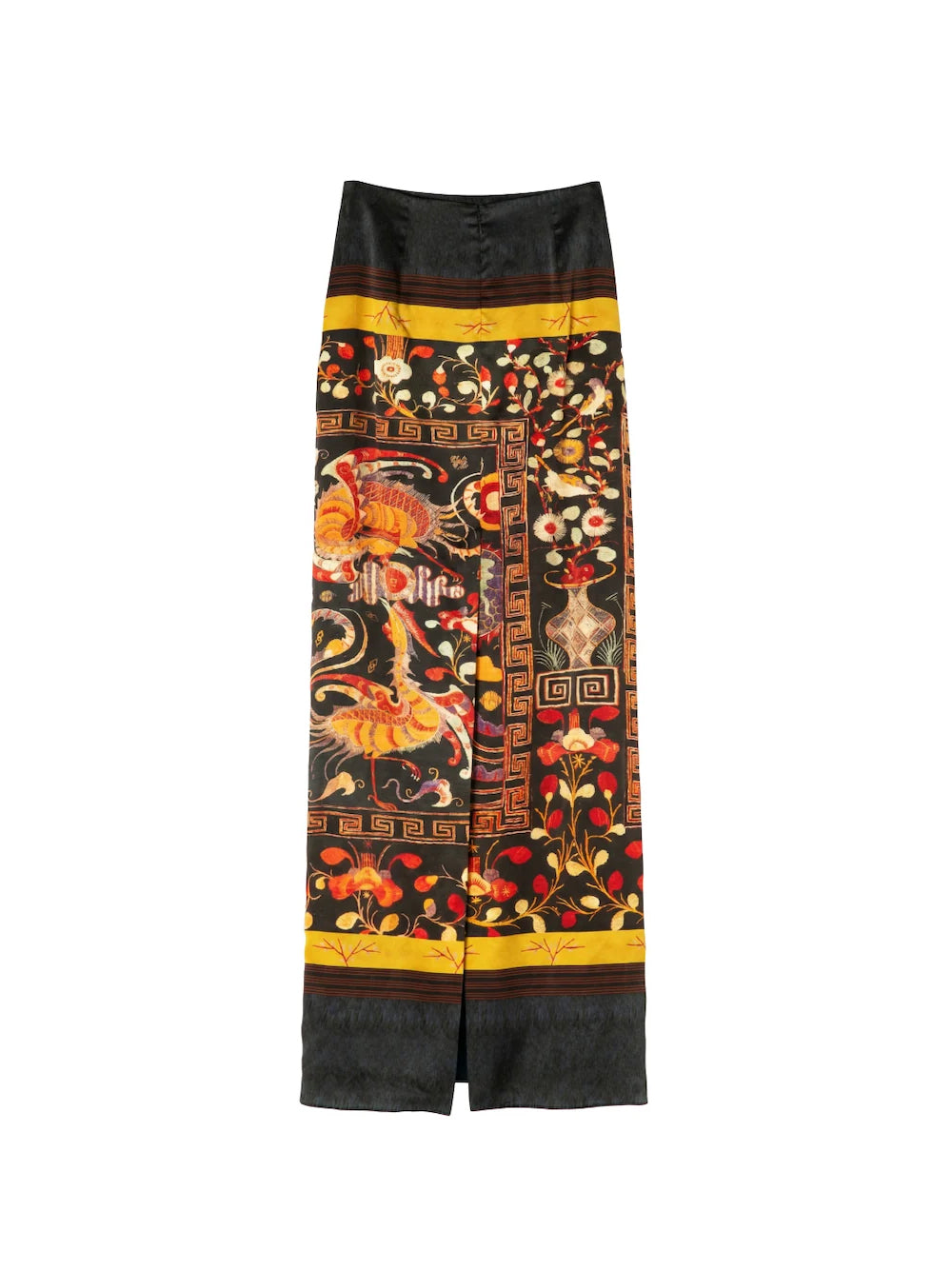 HUI MILANO Dragon Printed Midi Skirt BLUE FLORAL