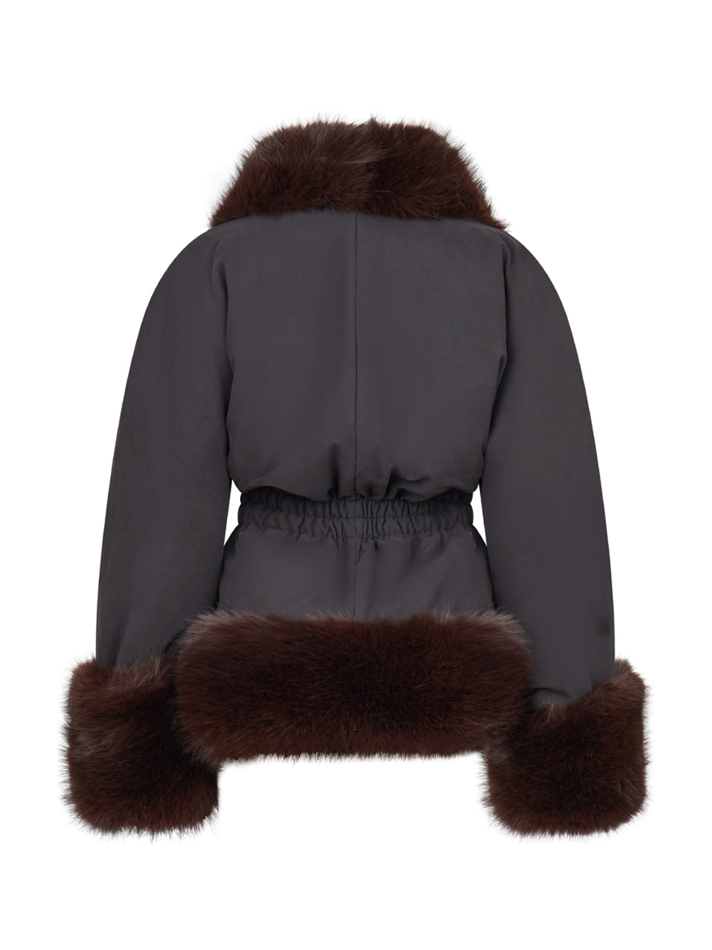 THE ANDAMANE `Brina` Faux Fur Jacket 999 BLACK