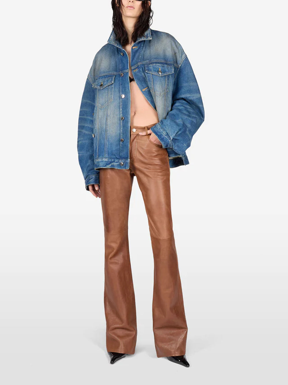 HAIKURE `Flora` Leather Pants C0081 TAN