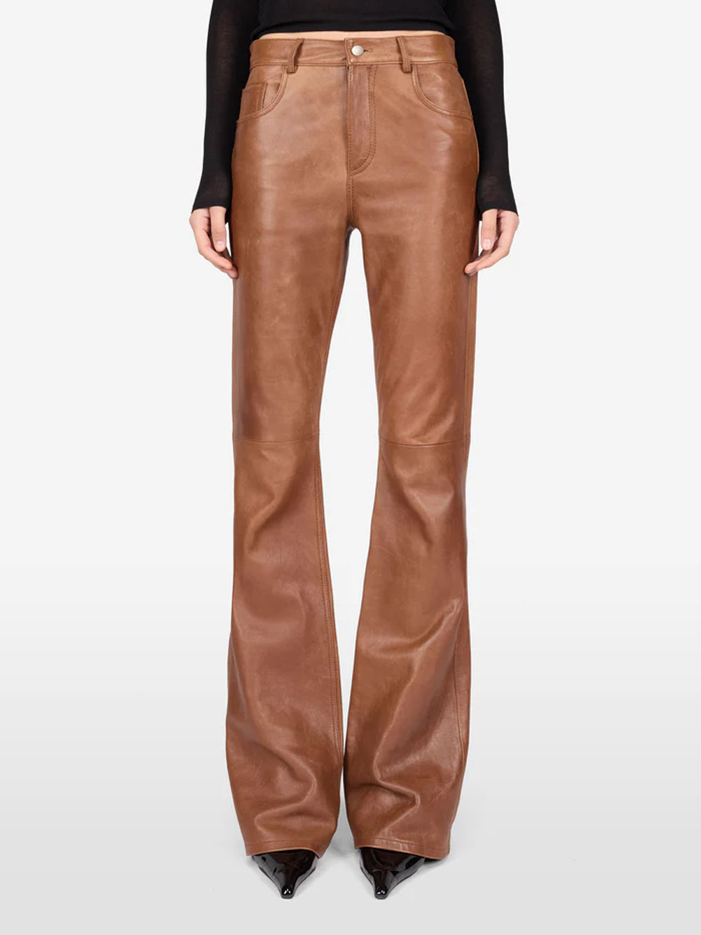 HAIKURE `Flora` Leather Pants C0081 TAN