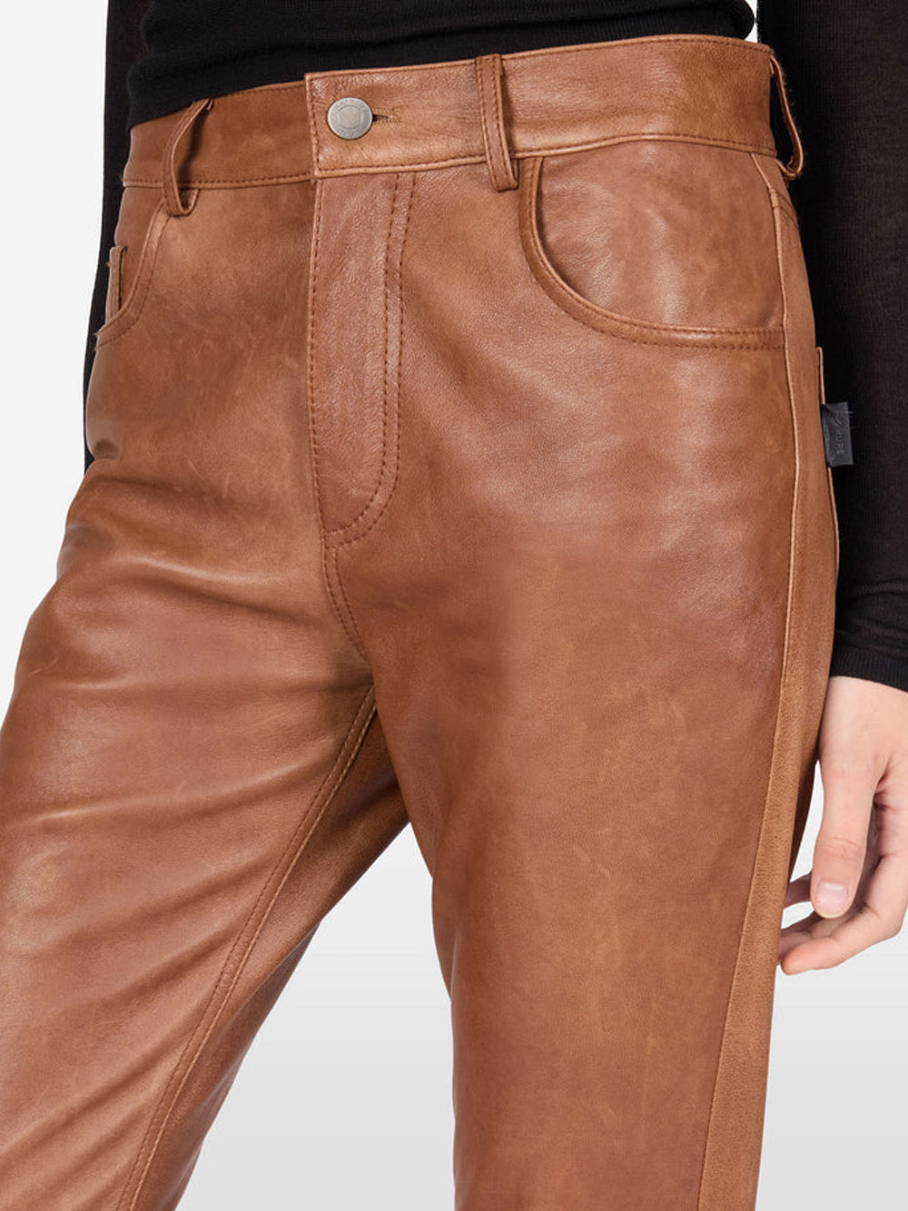 HAIKURE `Flora` Leather Pants C0081 TAN
