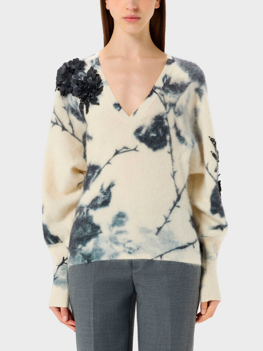 BLUMARINE Round Neck Sweater L9635 AMBERLIGHT/BLACK
