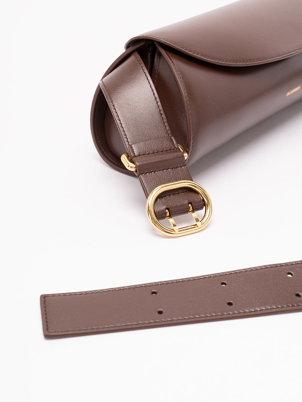 JIL SANDER `Cannolo` Small Bag 205 DARK EARTH