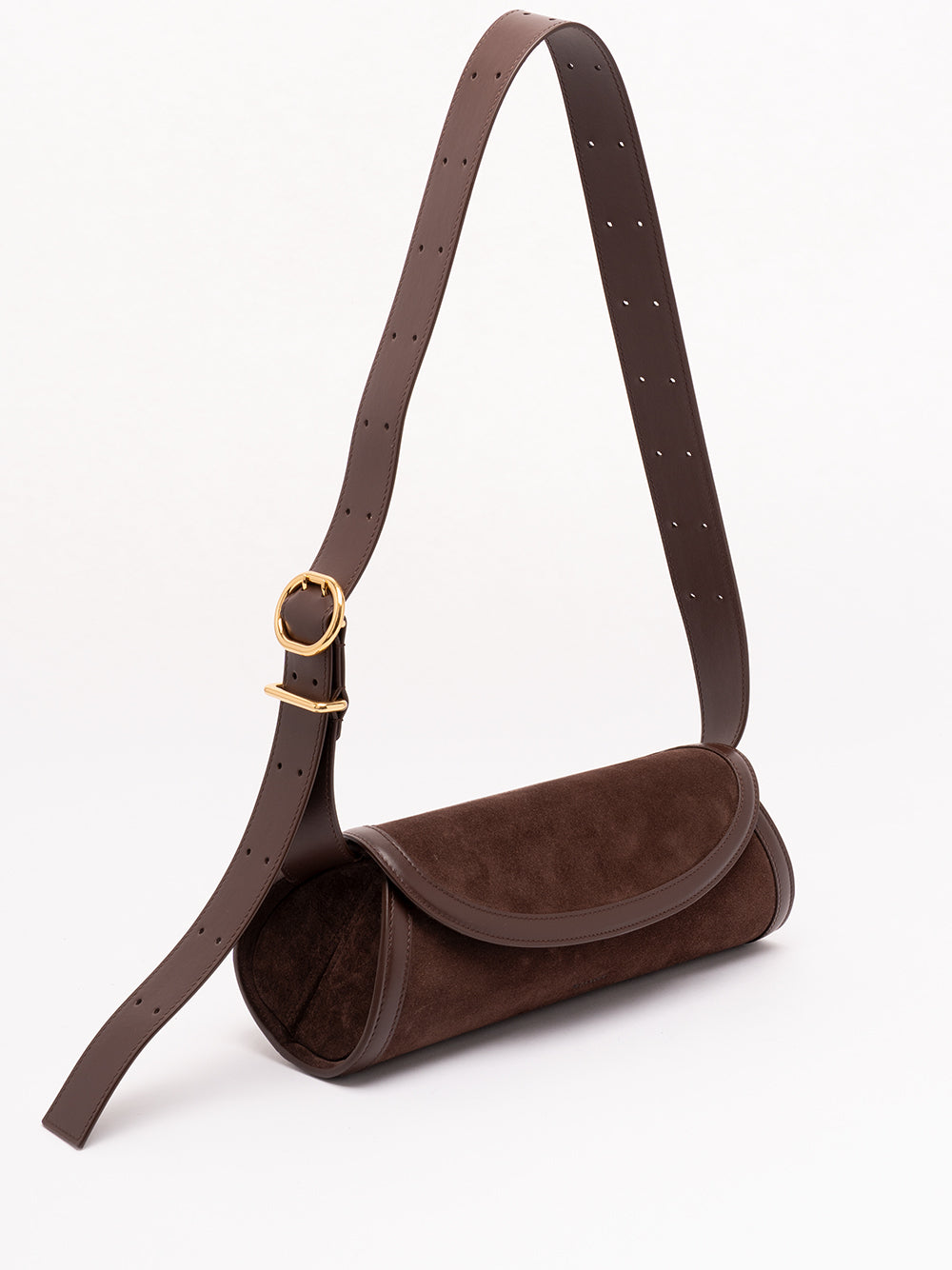 JIL SANDER `Cannolo` Small Bag 601 CHOCOLATE PLUM