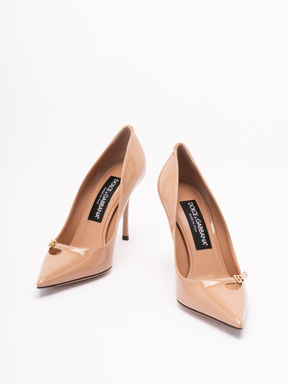 DOLCE & GABBANA Patent Leather Pumps 8H056 BEIGE SCURO