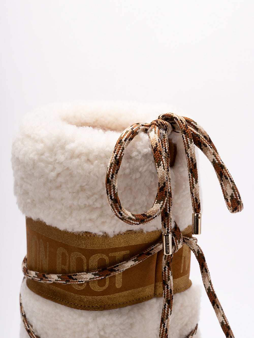 MOON BOOT `Icon Shearling` Boots MA03 WHISKY/OFF WHITE