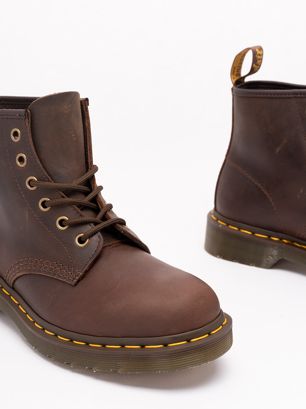 DR. MARTENS `101` Boots DARK BROWN