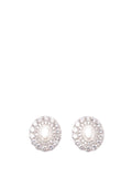 SELF-PORTRAIT Oval Crystal Earrings PEARL