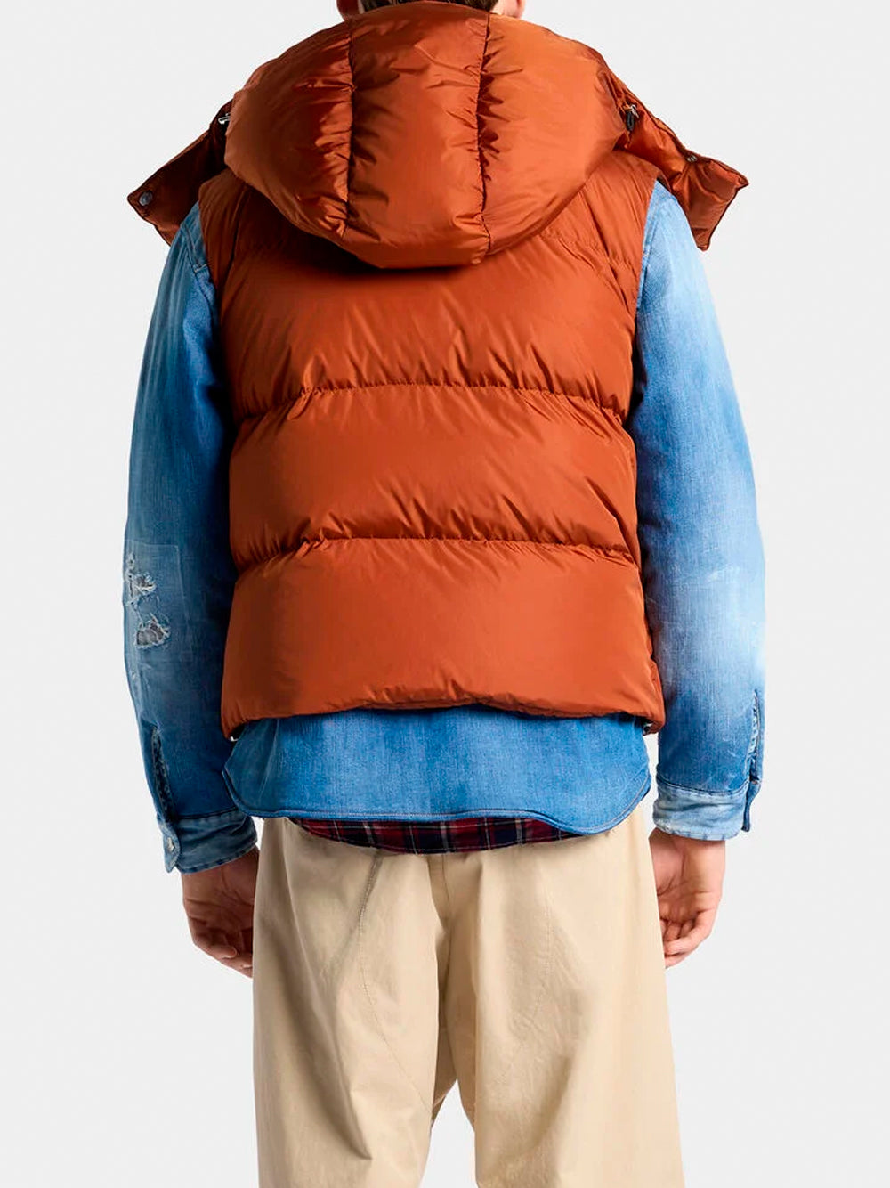DSQUARED2 Hooded Down Vest 137 BRICK