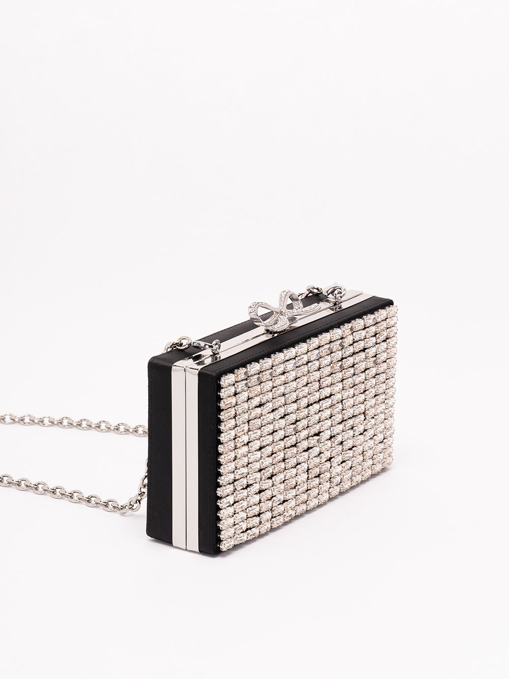 SELF-PORTRAIT Chainmail Clutch Bag SILVER