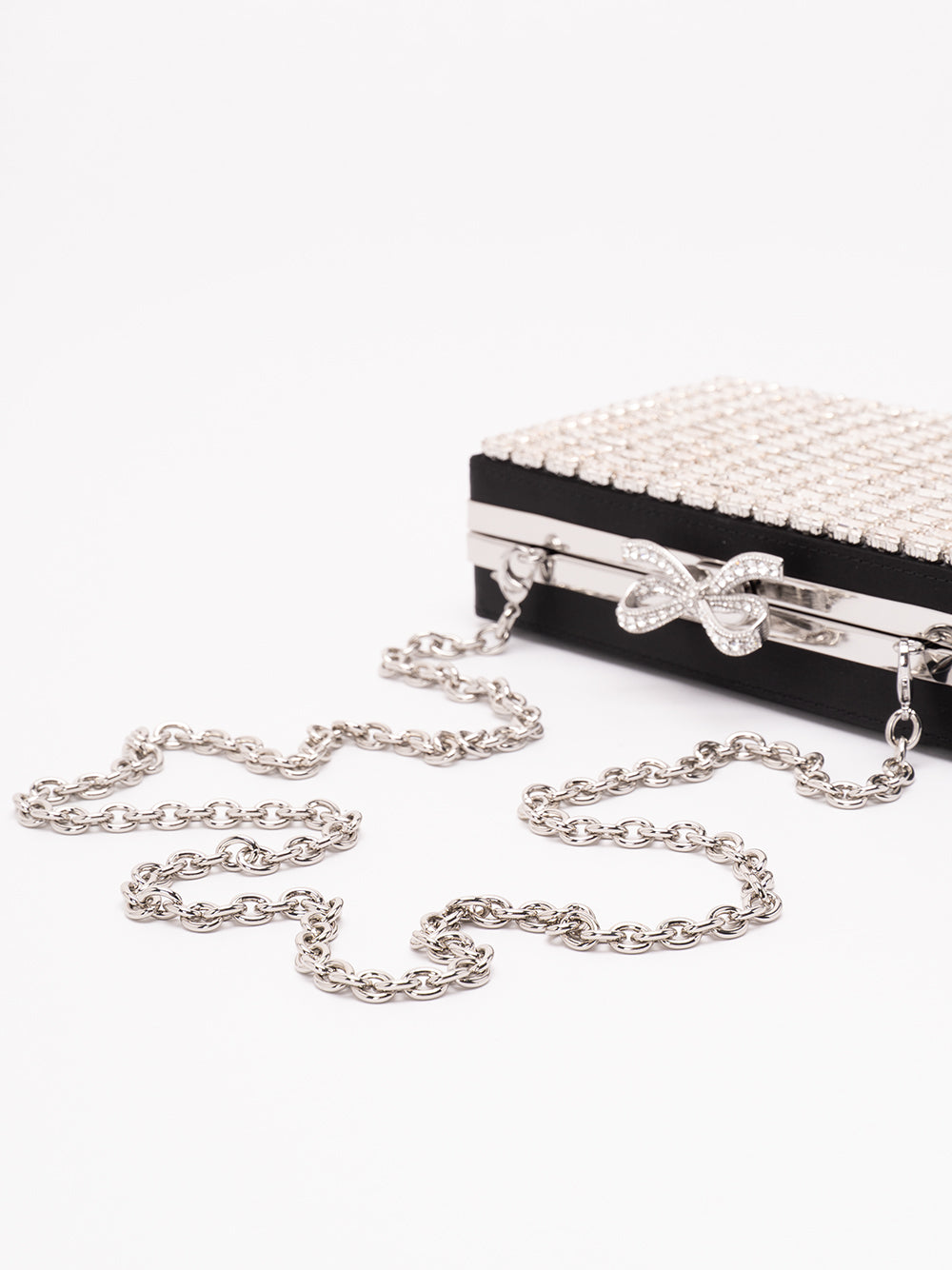 SELF-PORTRAIT Chainmail Clutch Bag SILVER