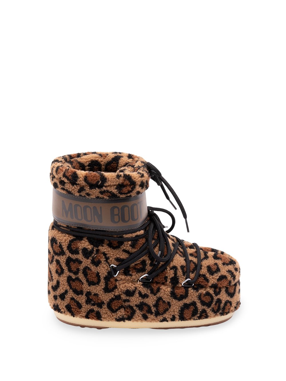 MOON BOOT `Icon Low Fleece` Boots MM21 COGNAC/COCOA