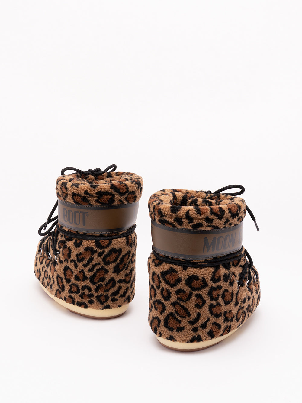 MOON BOOT `Icon Low Fleece` Boots MM21 COGNAC/COCOA