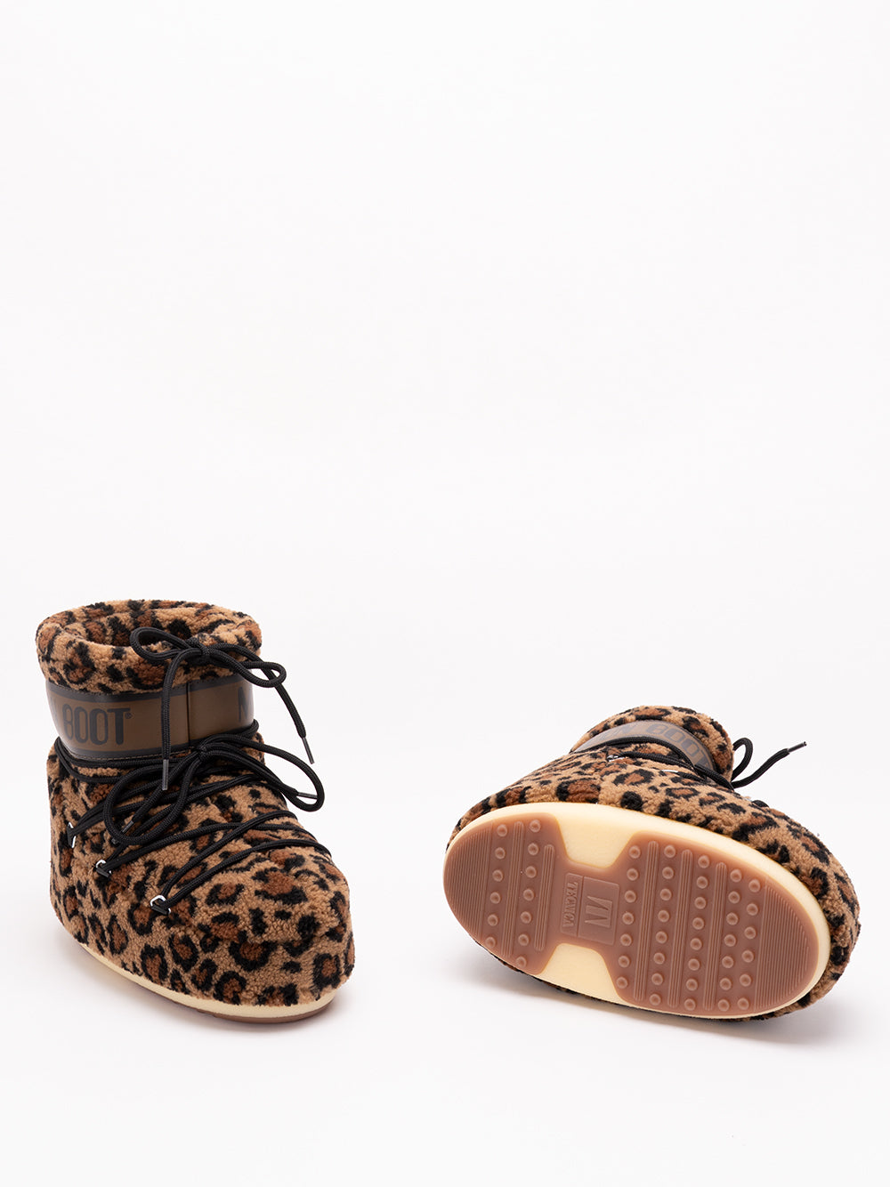 MOON BOOT `Icon Low Fleece` Boots MM21 COGNAC/COCOA