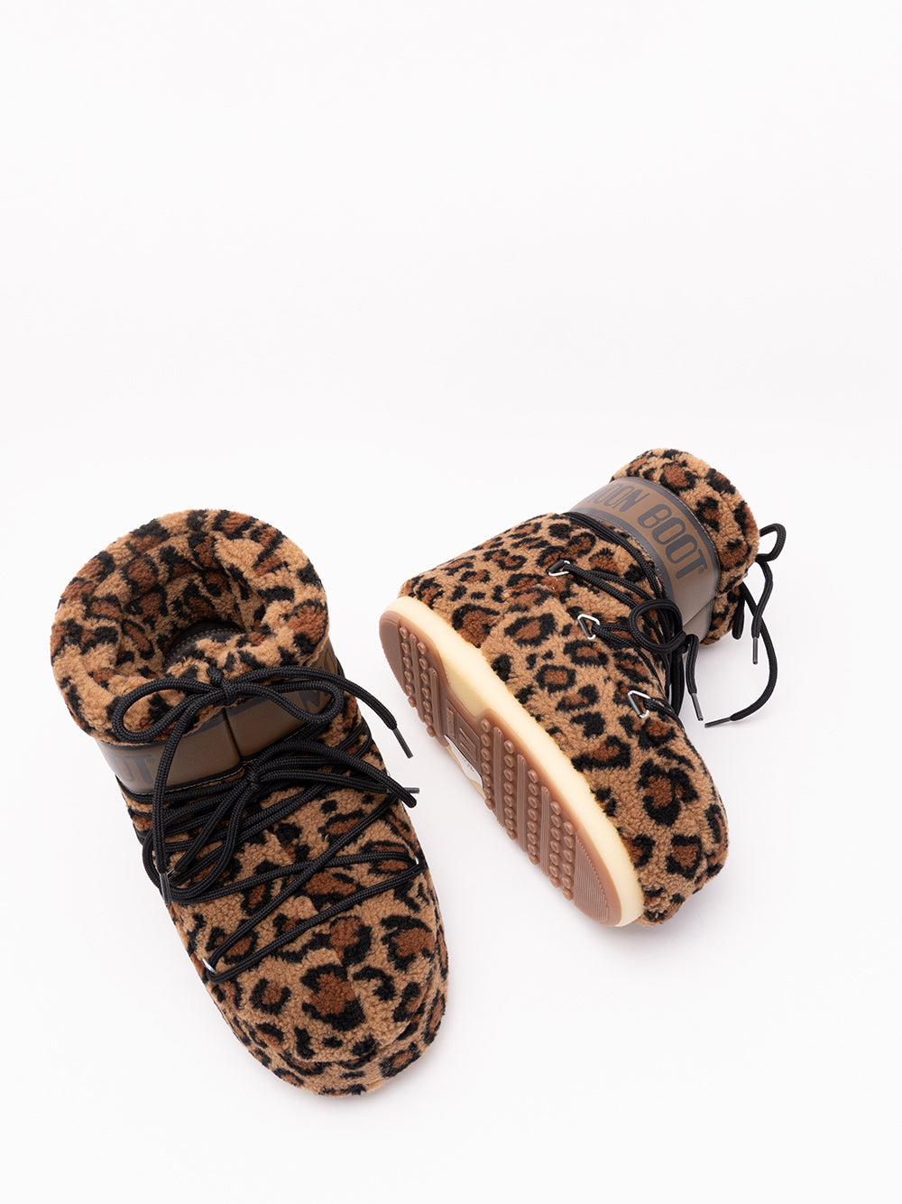 MOON BOOT `Icon Low Fleece` Boots MM21 COGNAC/COCOA